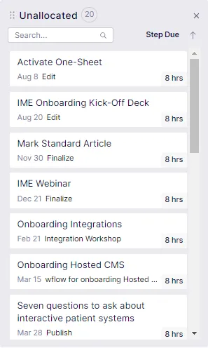 Unallocated Tray Unallocated Tray