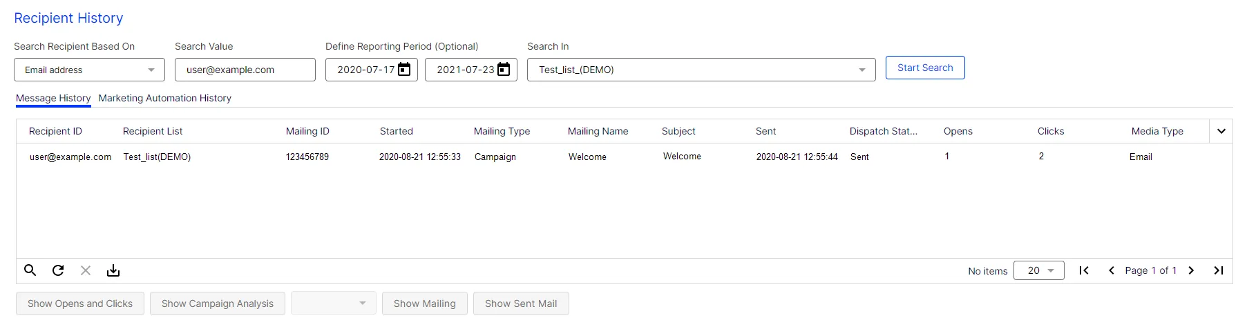 Image: Message history