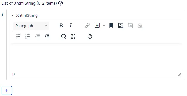 XhtmlString List type XhtmlString List type