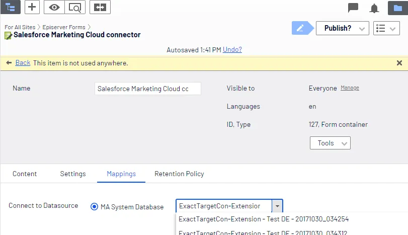 DataExtension database DataExtension database