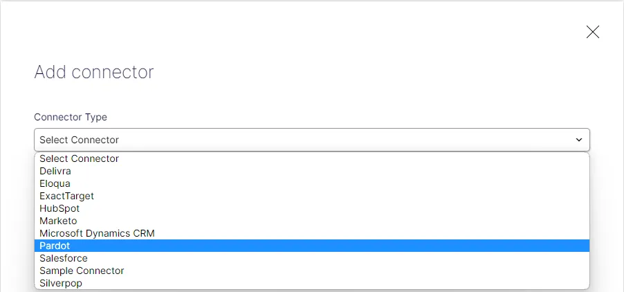 Add Pardot connector