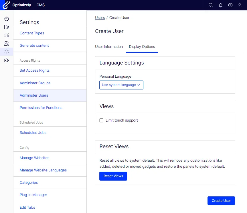 default language for user