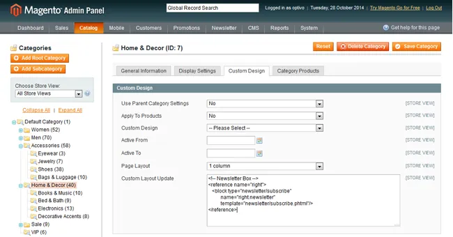 Image: Category page in editor view Image: Category page in editor view