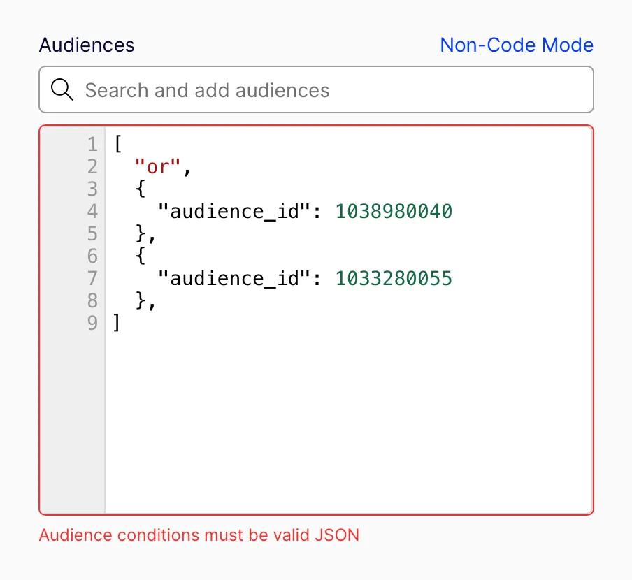 Invalid JSON error message Invalid JSON error message
