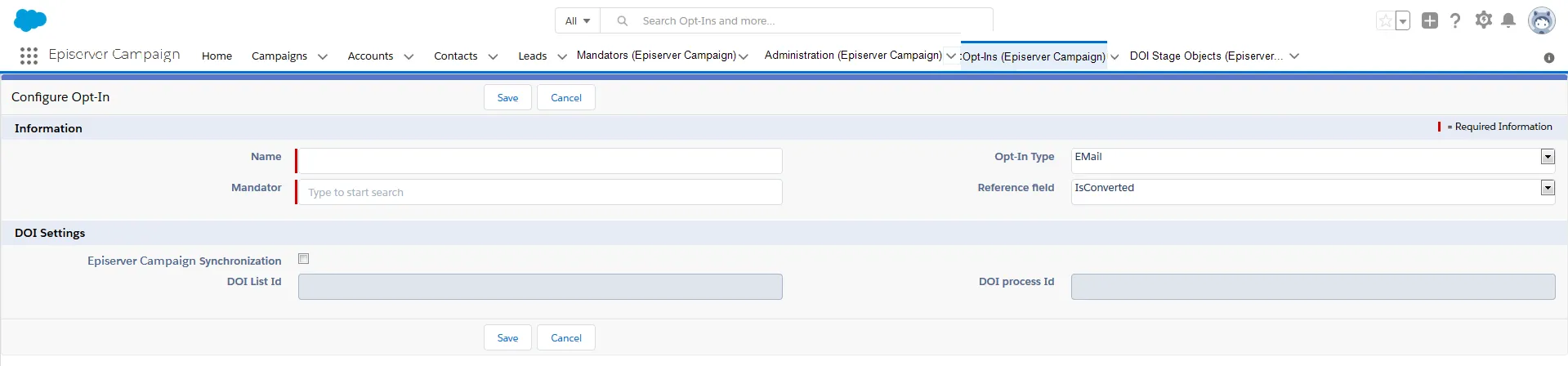 Image: Configuring advertising permission