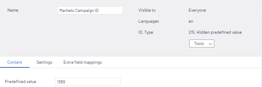 Add Hidden predefined value Add Hidden predefined value