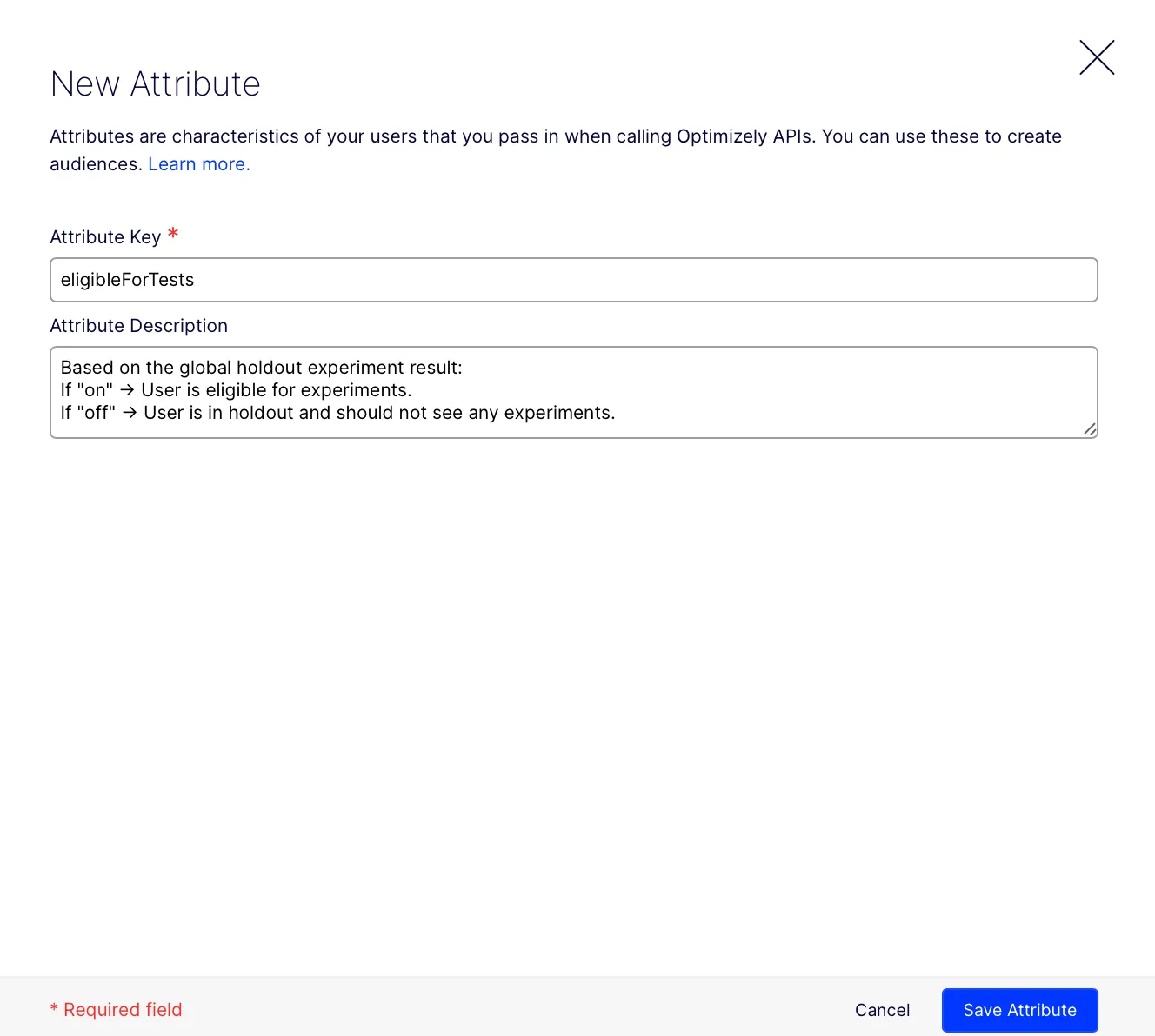 New attribute configuration New attribute configuration