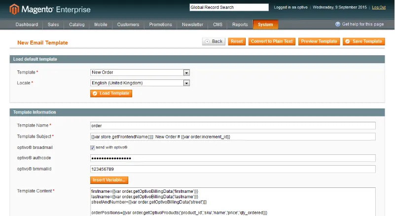 Image: New Email Template Image: New Email Template