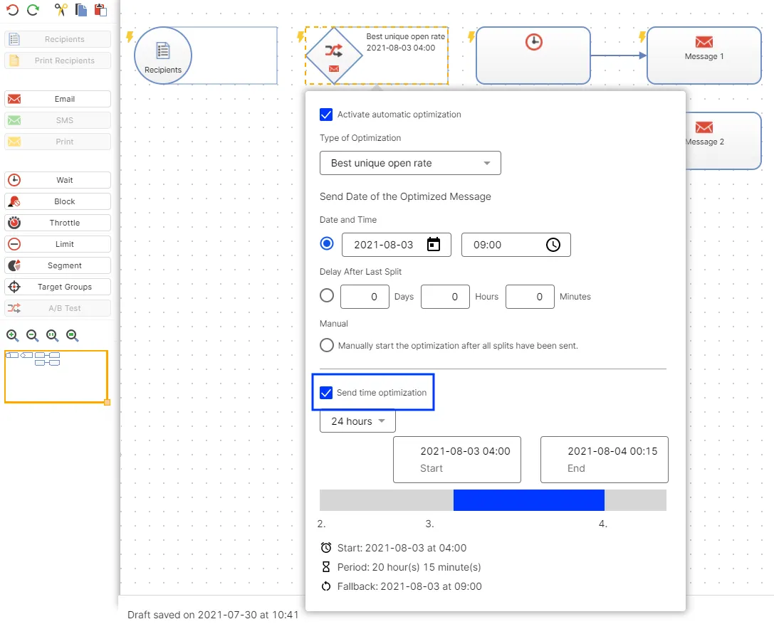 Image: Enable Send time optimization Image: Enable Send time optimization