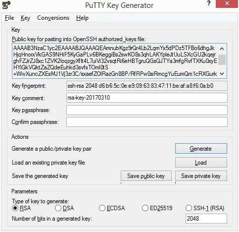 Image: PuTTY Key values Image: PuTTY Key values