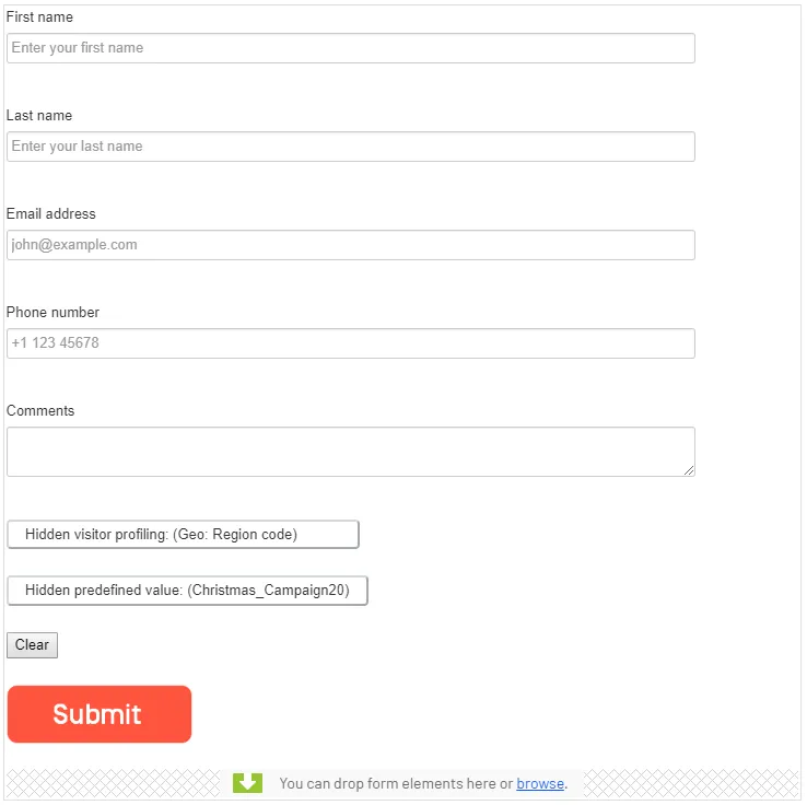 Form container after editing