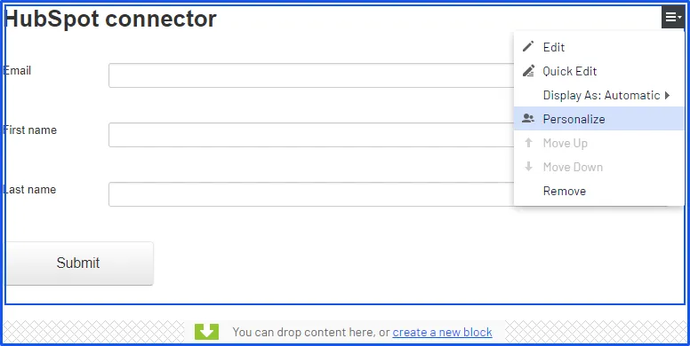Personalize HubSpot form Personalize HubSpot form