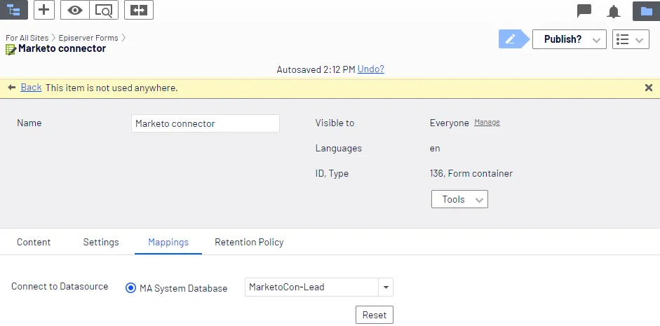 Mapping a Marketo database field to a form field Mapping a Marketo database field to a form field