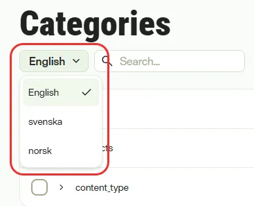 Screenshot of the language drop-down list where you select the language to translate Screenshot of the language drop-down list where you select the language to translate