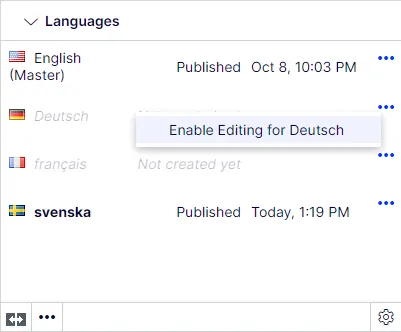 Enable a language for editing Enable a language for editing