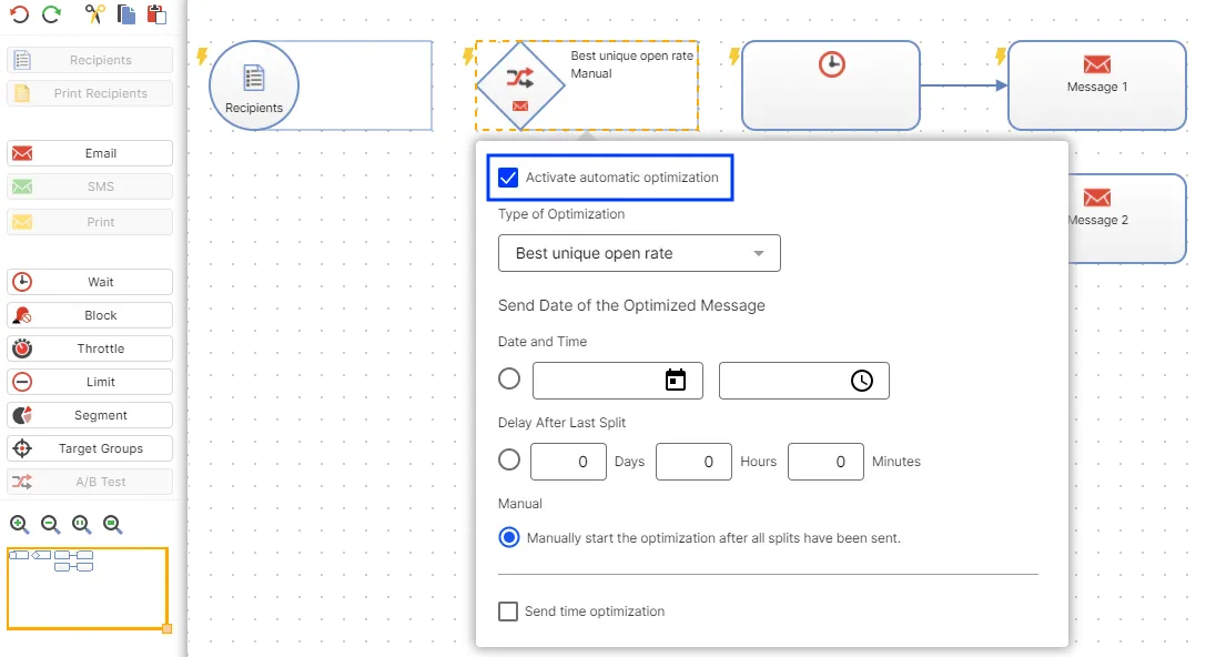 Image: Activate automatic optimization Image: Activate automatic optimization