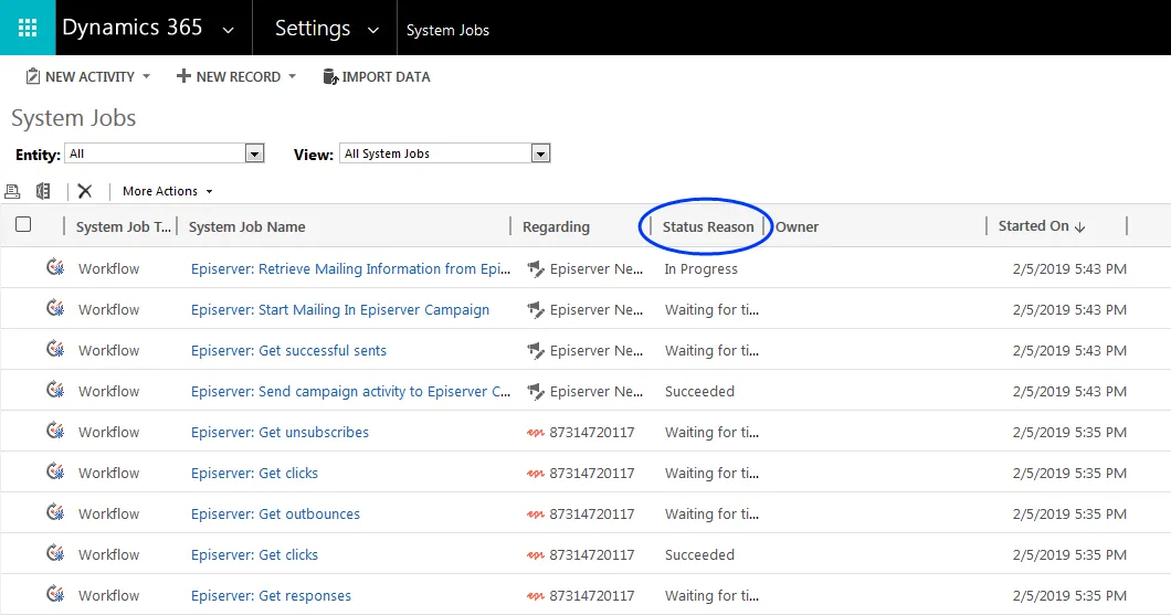 Image: Workflow status
