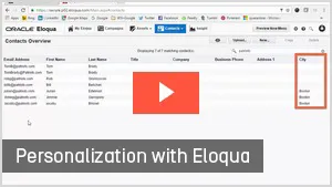 Personalization with Eloqua