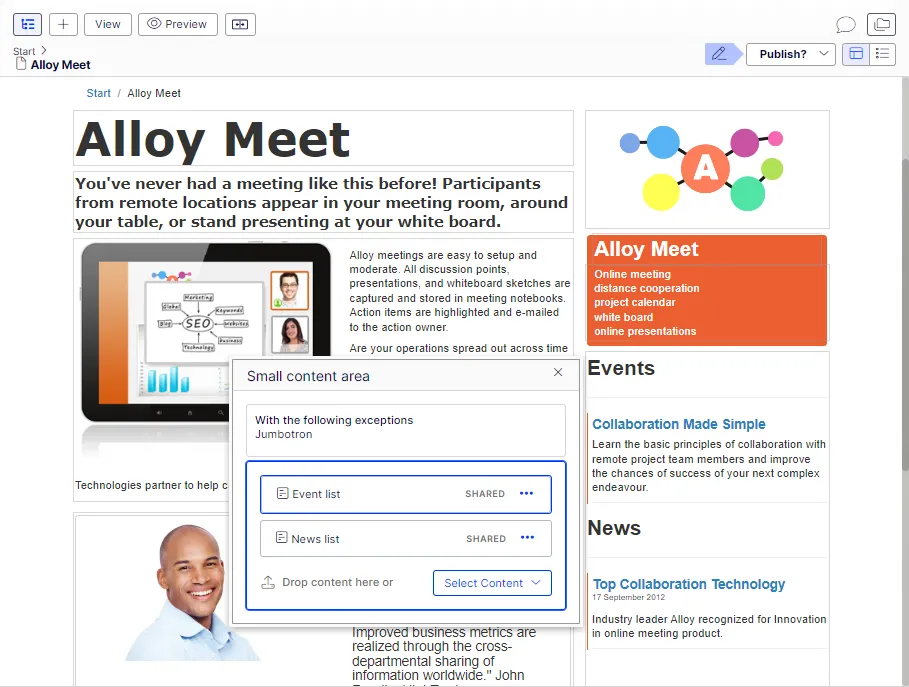 Alloy Meet user interface Alloy Meet user interface
