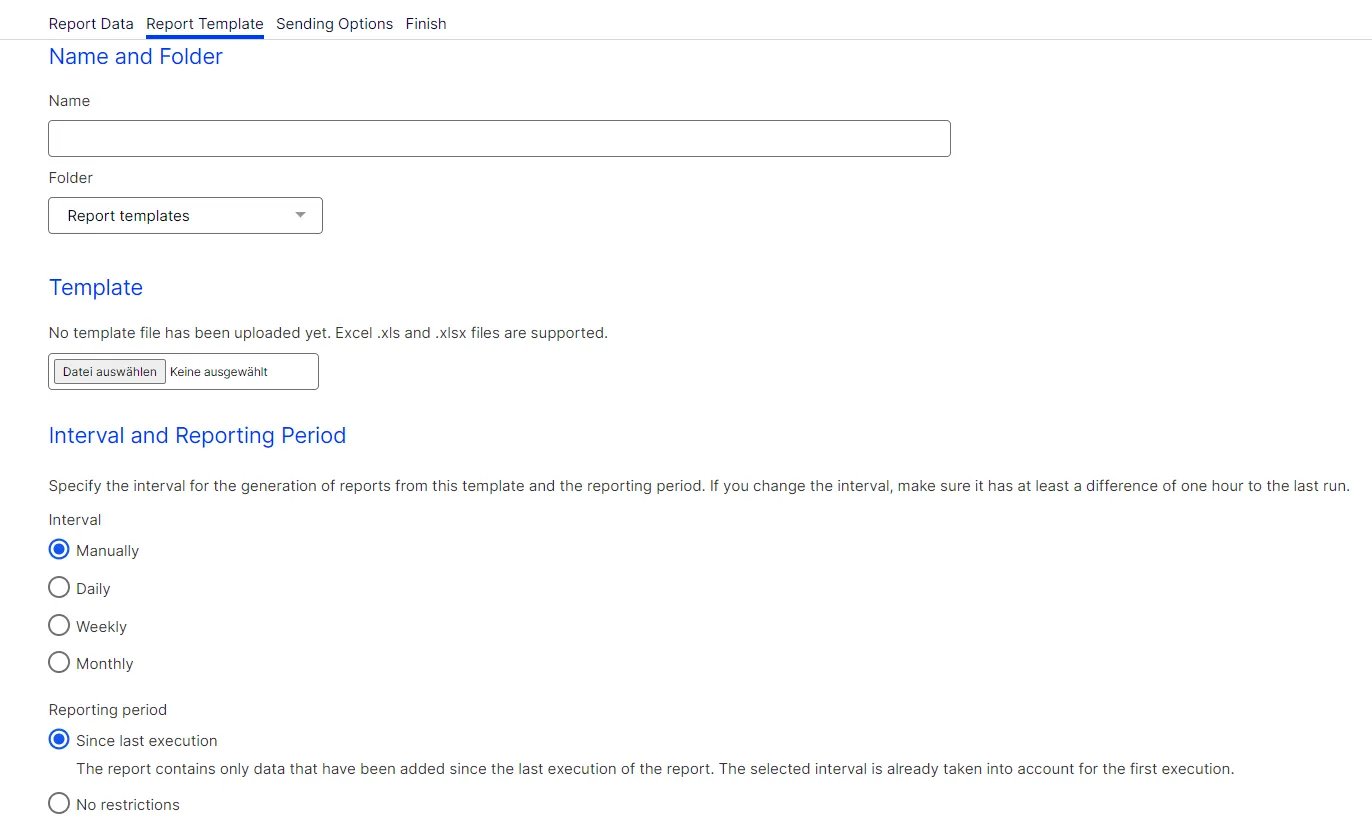Image: New report – Report template Image: New report – Report template