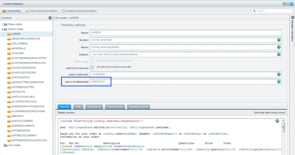 Image: Enter mailing ID