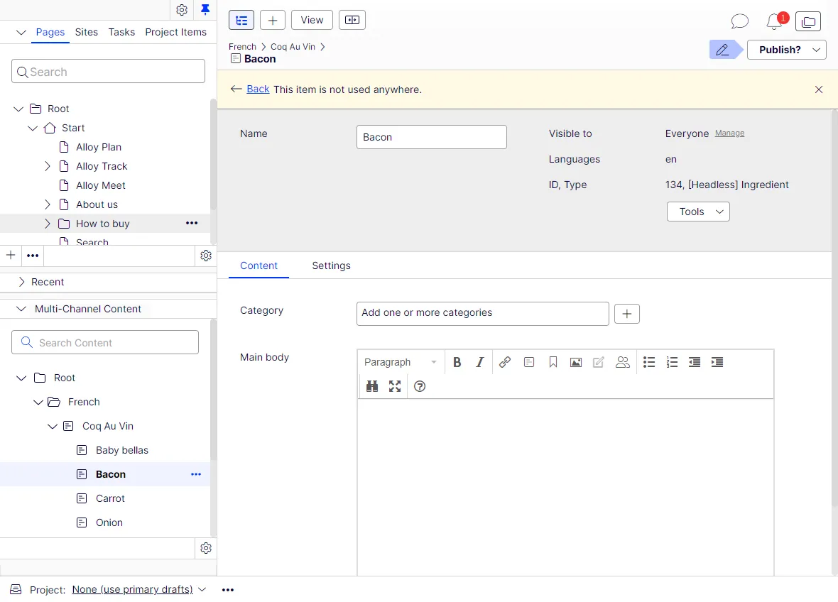 multi-channel content view multi-channel content view