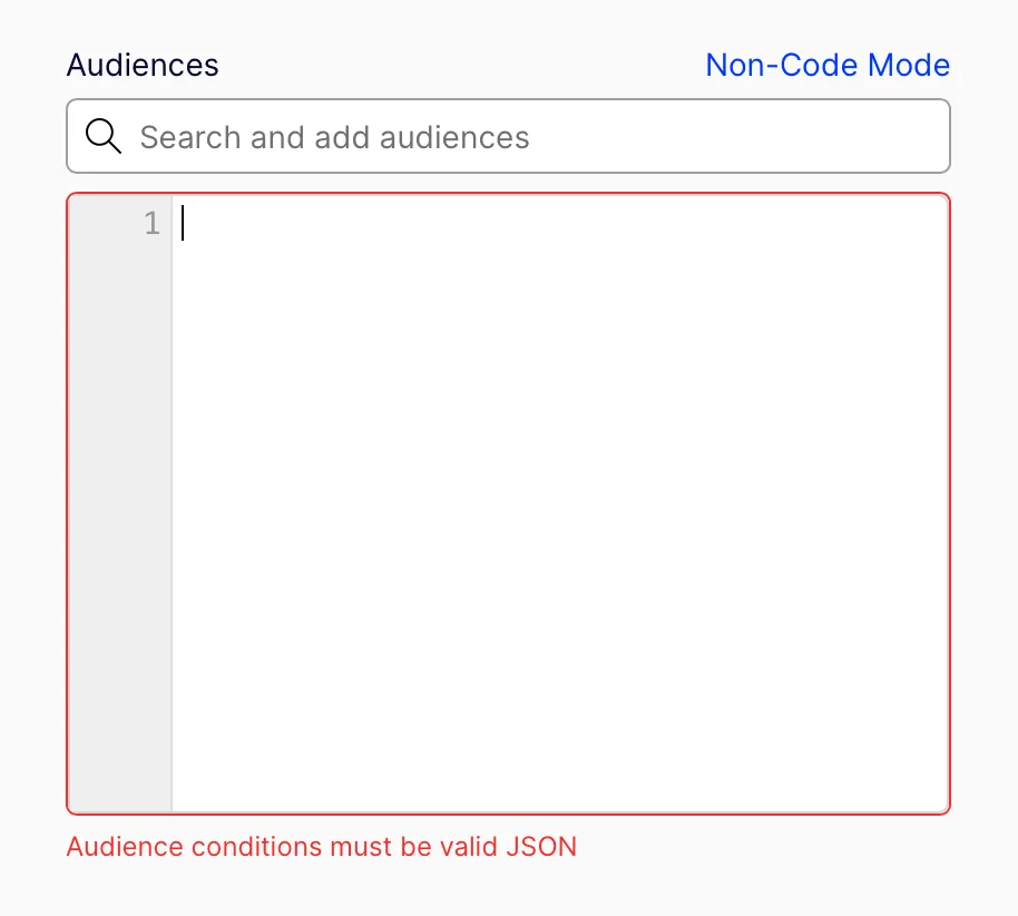 Empty Non-Code mode error message Empty Non-Code mode error message
