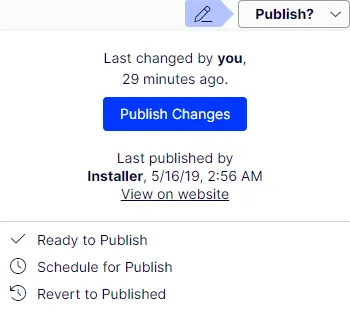 Publishing options