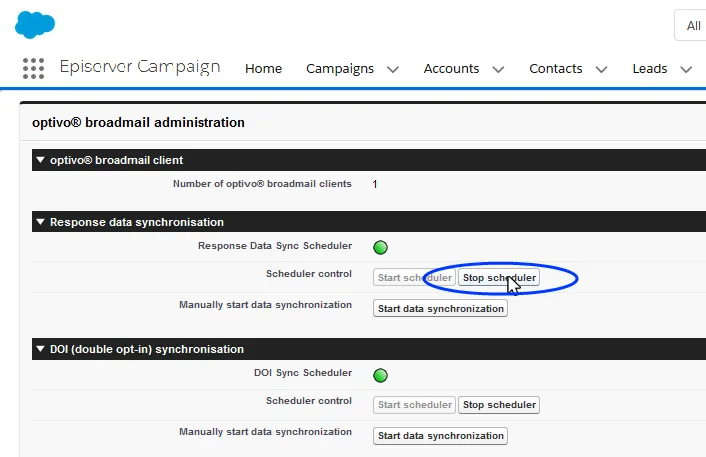 Image: Disable data synchronization