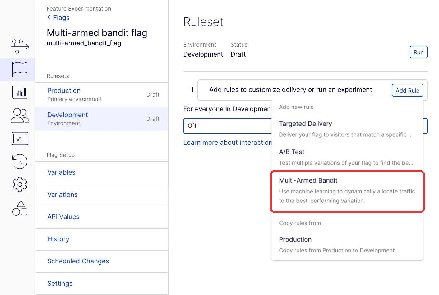 Select Multi-Armed Bandit rule