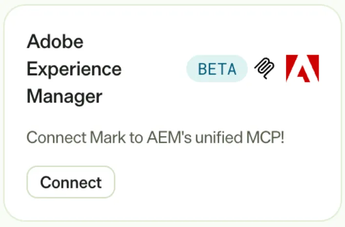 Adobe Experience Manager connector tile Adobe Experience Manager connector tile