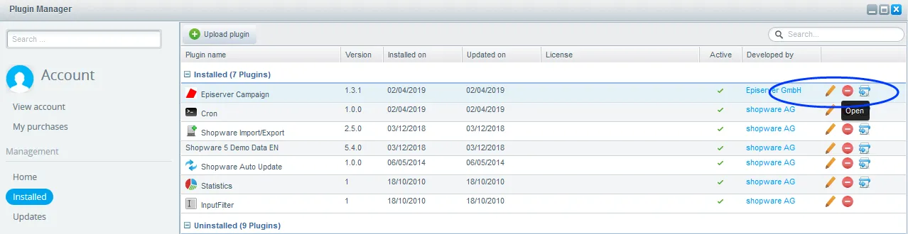 Image: Edit plugin Image: Edit plugin