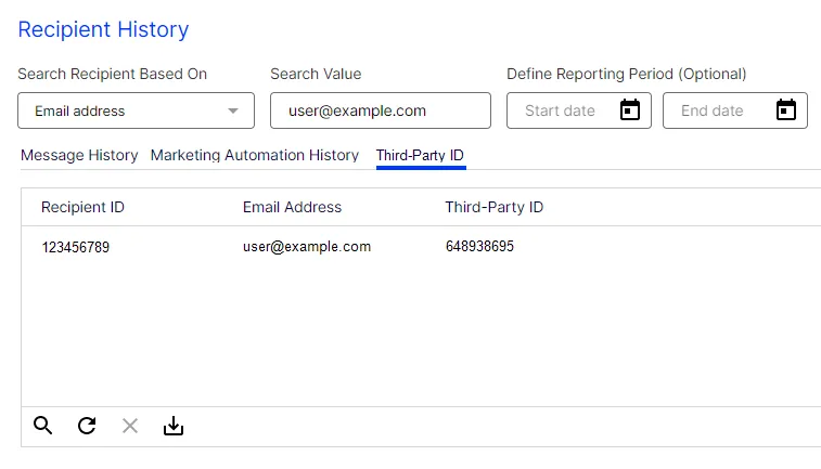 Image: Showing the third-party ID