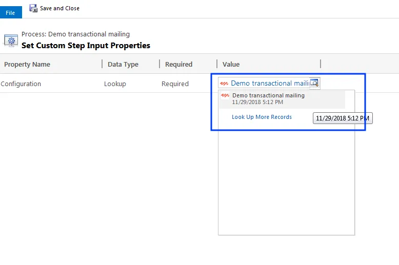 Image: Create process dialog box