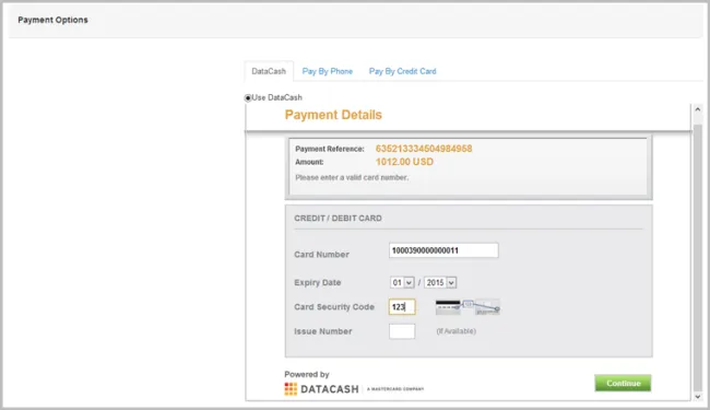 DataCash payment provider