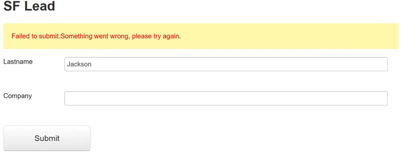 Displayed custom message