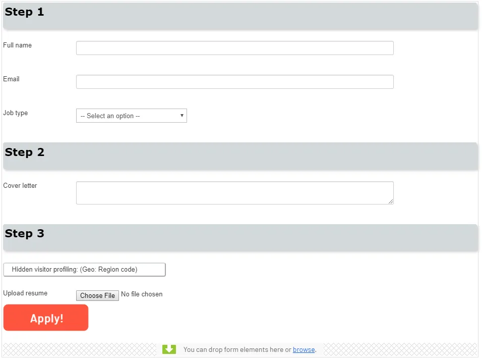 Edited job application form Edited job application form