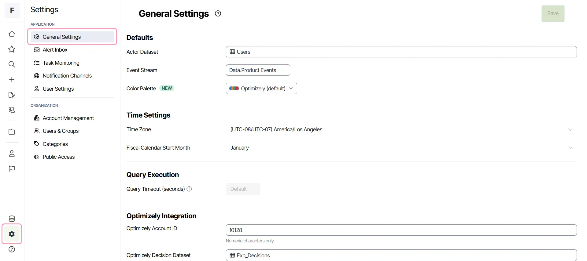 screenshot of the Settings menu where General Settings is highlighted