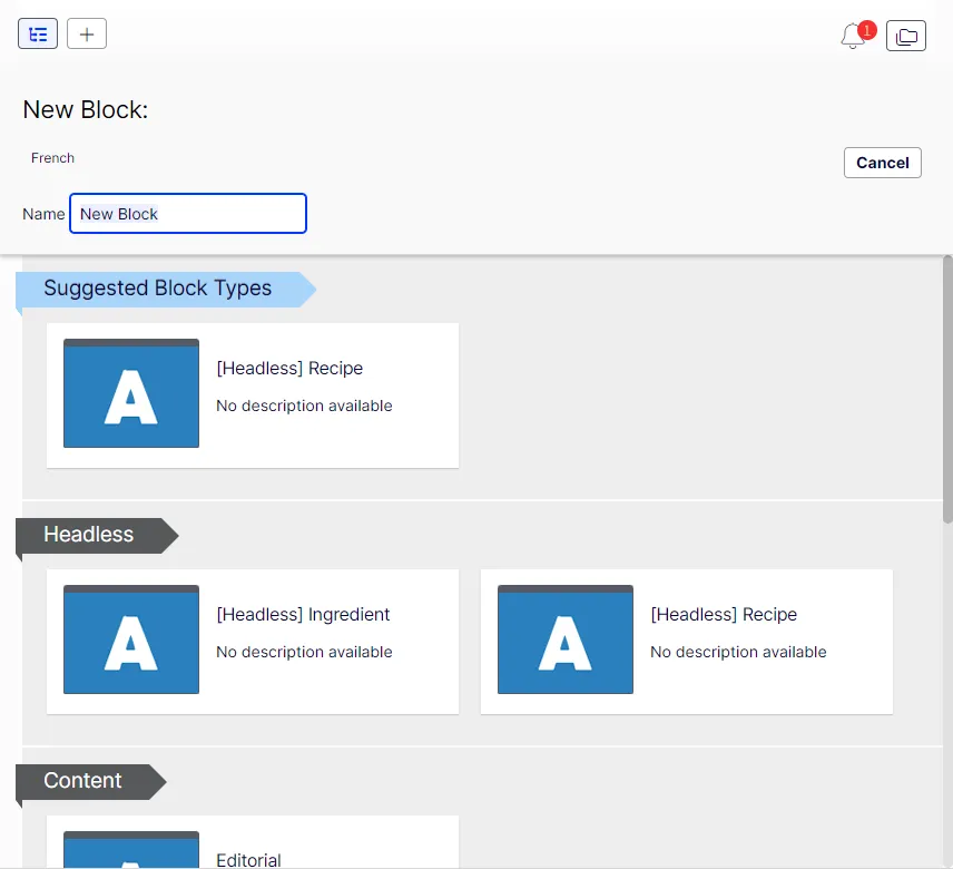create folders and blocks as you create them for coupled CMS content create folders and blocks as you create them for coupled CMS content