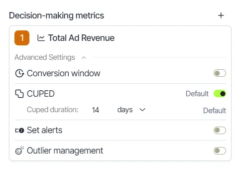 enable-cuped-for-specific-metric enable-cuped-for-specific-metric