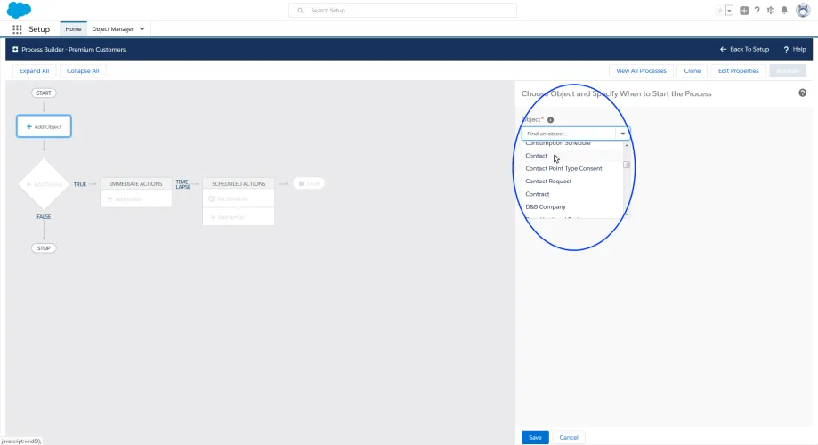 Image: Object drop-down list Image: Object drop-down list