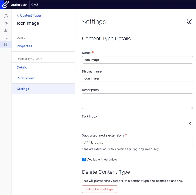 media types settings