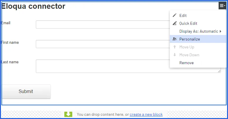 Personalize form, part 1 Personalize form, part 1
