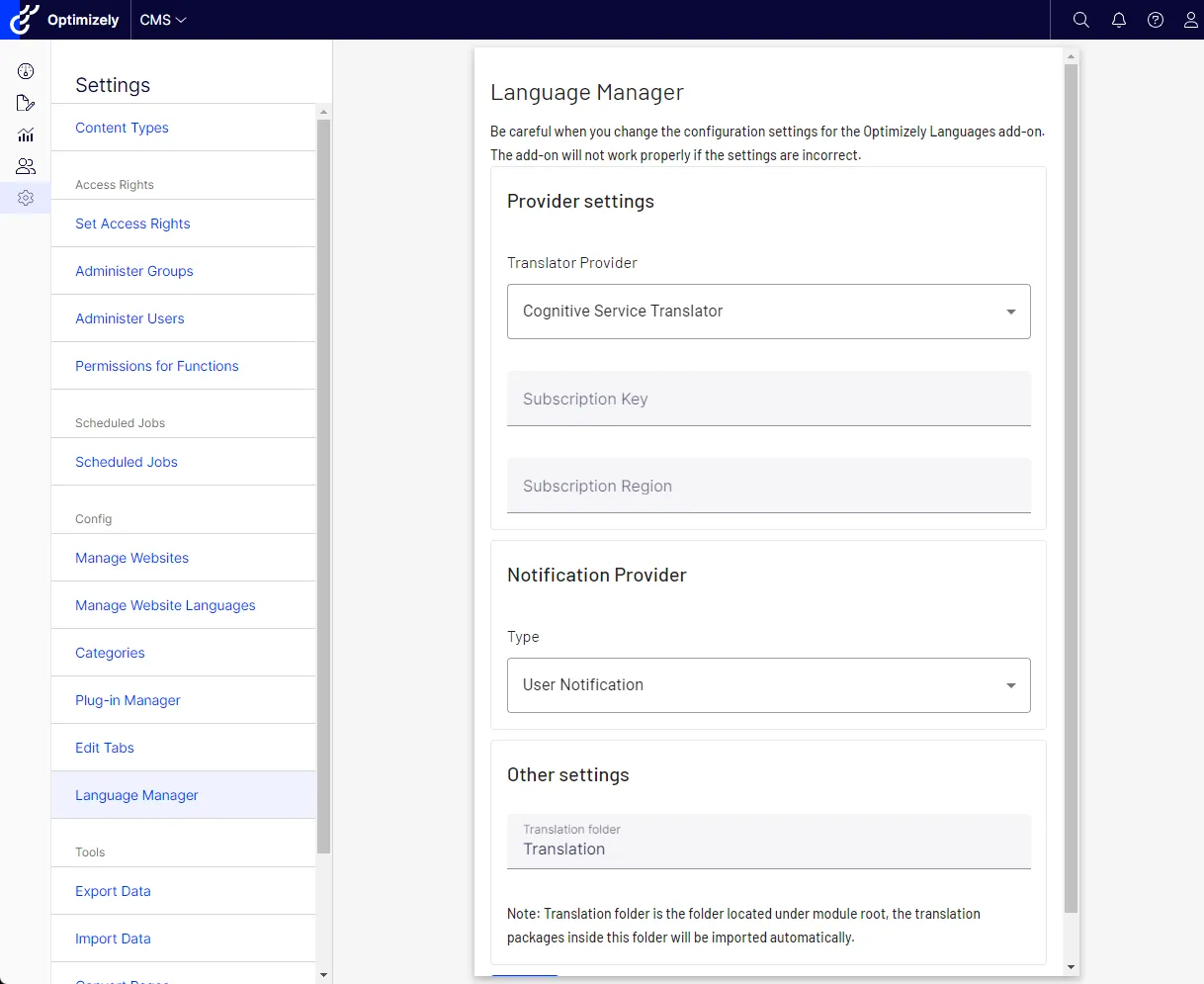 Configure the auto-translate component in Optimizely Languages. Configure the auto-translate component in Optimizely Languages.