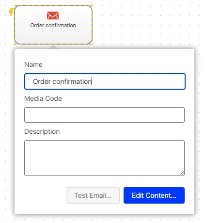 Images: Order confirmation email node