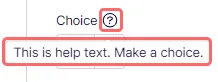 shows how the help text displays shows how the help text displays