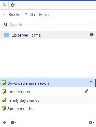The Forms gadget