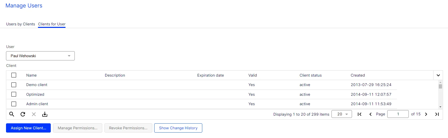 Image: Assign new client Image: Assign new client