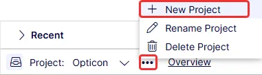 Screenshot of the create project dialog from the project bar context menu Screenshot of the create project dialog from the project bar context menu