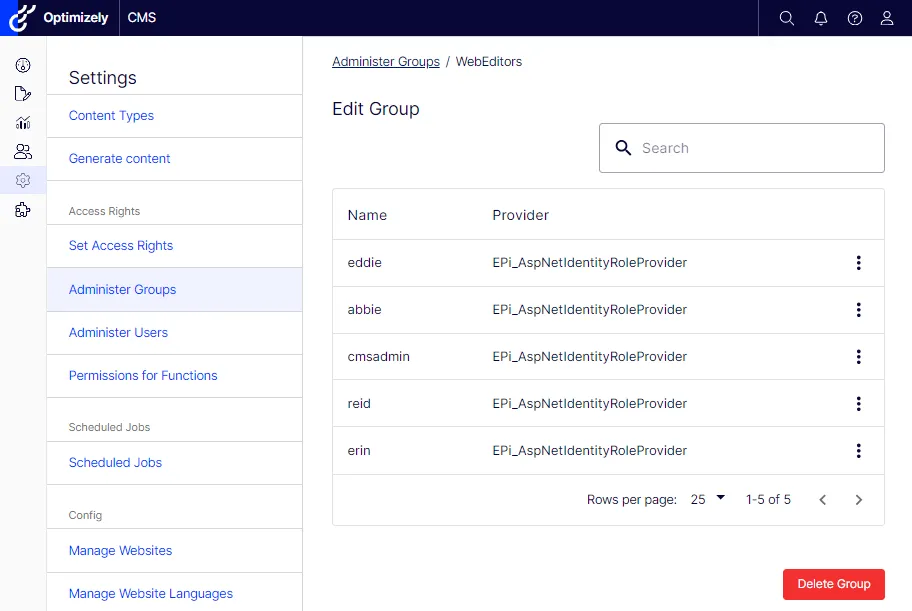 View groups as Admin